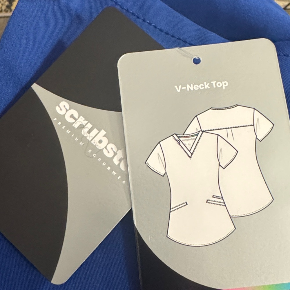 NEW Scrubstar Ultimate Women's 2XL/3XL Galaxy Royal Blue 2 pc. Uniform Scrub Set - Picture 5 of 6